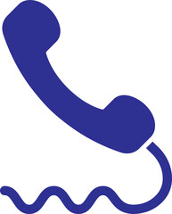 Phone Receiver Icon in Blue and White Color.