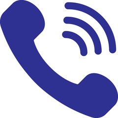 Blue Phone Calling Icon in Flat Style.