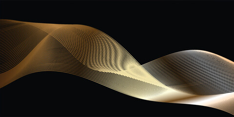 Modern soft curved wave illustration with abstract flowing ribbon texture