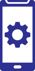 Smartphone Setting Icon in Blue and White Color.