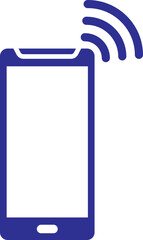 Wifi Connected Smartphone Icon in Blue and White Color.