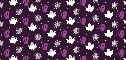 Halloween Ghosts and Coffins Pattern