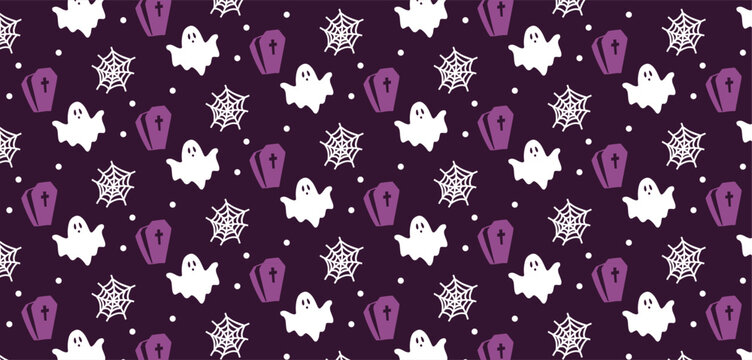 Halloween Ghosts and Coffins Pattern