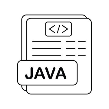 Java lineal icon with white background vector stock illustration