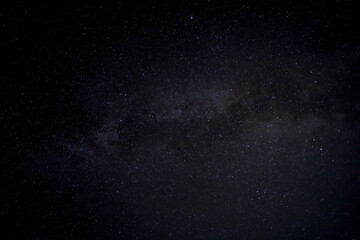 Vertical composition of starry night sky with Milky Way detail, deep space astrophotography