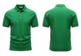 Green polo shirt isolated on transparent background