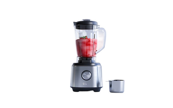 Modern sleek blender with fresh fruit ready for blending in a kitchen setting