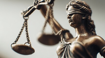 Lady Justice or Justitia statue with scales symbolizing law and fairness