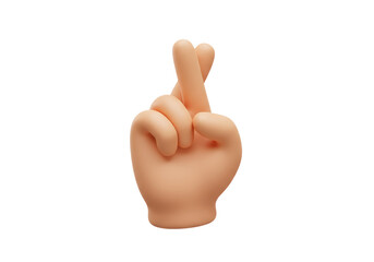 Isolated Fingers Crossed, Symbol of Good Luck, Promise, Hope, or Falsehood, Animated Hand Gesture