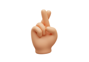 Isolated Fingers Crossed, Symbol of Good Luck, Promise, Hope, or Falsehood, Animated Hand Gesture