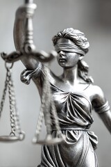 Lady Justice or Justitia statue with scales symbolizing law and fairness