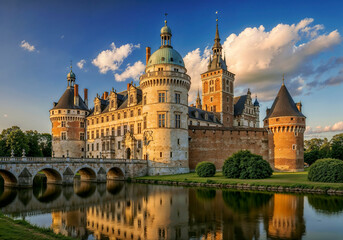 Fototapeta premium Historic castle reflected in the water