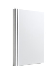 Blank white book, vertical, on white background
