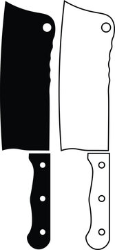 black and white cleavers, kitchen tools clip art preview
