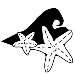 silhouette of a starfish