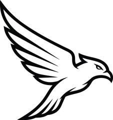 Obraz premium Hawk: A dynamic logo design of a hawk in flight, with sleek, clean lines and a modern, aggressive form.