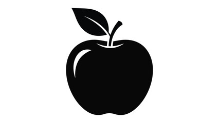 Silhouetted Apple : A stark silhouette of a perfectly formed apple stands out against a clean canvas. Minimalist graphic art in this piece, is fresh, nutritious.
