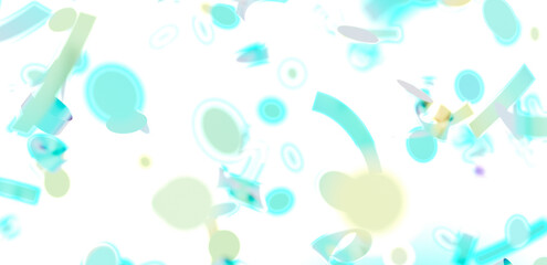 Bright teal and green abstract shapes on white background. Perfect for modern designs and presentations.