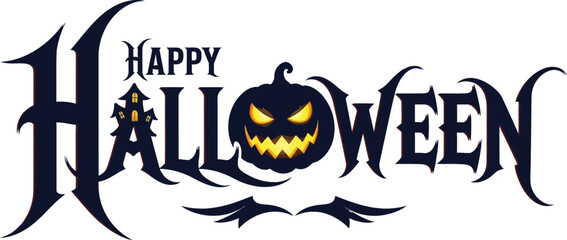 Happy halloween vector design spooky pumpkin october celebration