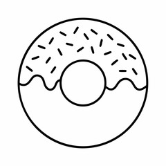 Minimal Donut Hole Line Art Vector