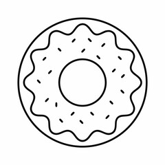 Minimal Donut Hole Line Art Vector