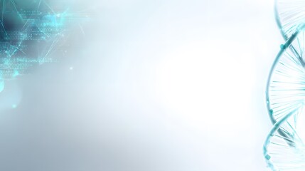 Futuristic DNA Helix with Digital Data Streams and Light Effects.