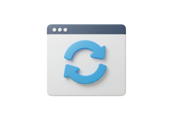 Isolated web page refresh sync reload sign and symbol for business and digital technology