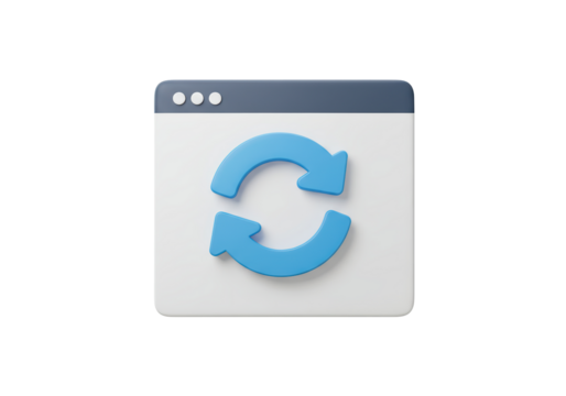 Isolated web page refresh sync reload sign and symbol for business and digital technology