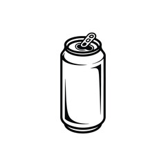 Simple line drawing of an open soda can with a tab ready to drink
