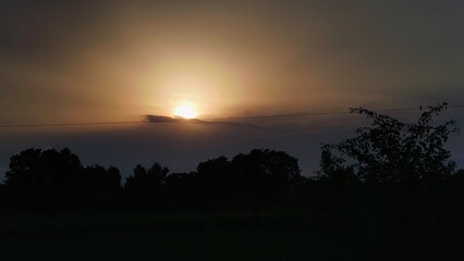 sunset over the lake
