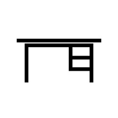 Minimalist Office Desk Icon with Drawers
