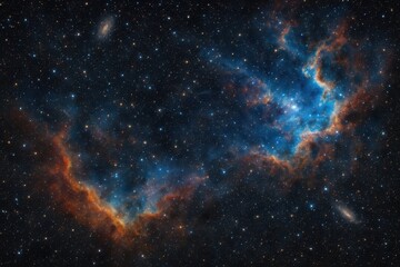 Fototapeta premium Spectacular cosmic panorama featuring distant galaxies nebulae and celestial phenomena in deep space