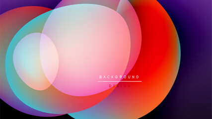 Abstract colorful overlapping circles. Vibrant gradients create dynamic visual effect. Modern design element for backgrounds.