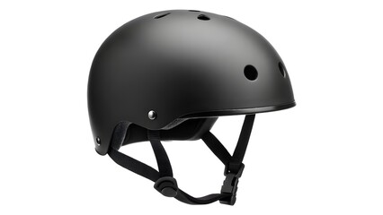 Fototapeta premium Matte Black Skateboarding Helmet Mockup Safety Gear for Extreme Sports Adventures and Head Protection Display