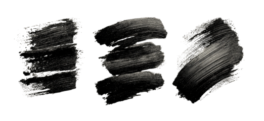 Three dark, textured brushstrokes