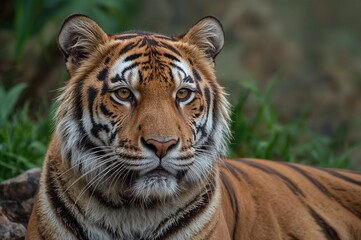 Fototapeta premium Wildlife sanctuary featuring Sumatran tigers