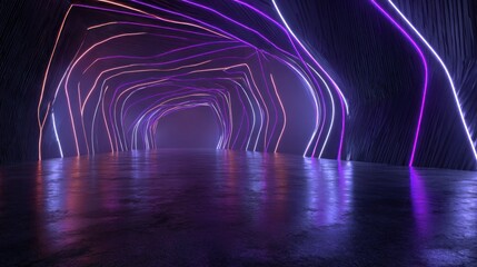 Neon Tunnel: A Futuristic Digital Art