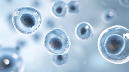 Microscopic View of Human Cells: Biological Structure Medical Research Science.