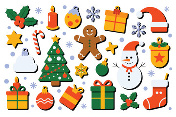 Obraz premium Collection of festive christmas decorations and ornaments