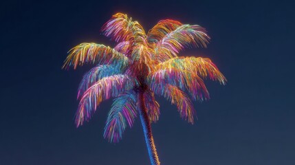 Neon Palm Tree: A Vibrant Digital Artwork