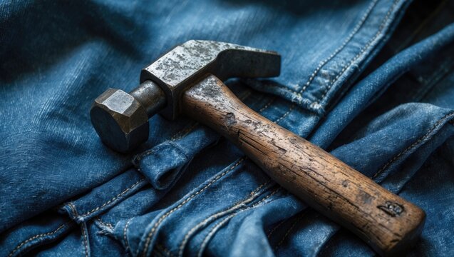 Embedded tool in jean material