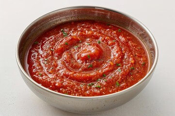 Barbecue sauce made from tomatoes served in a dish