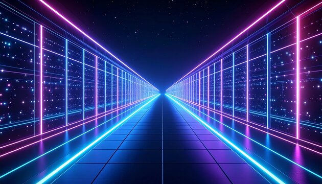 This abstract design features a digital and high-tech aesthetic, ideal for metaverse, cyberspace, or time travel backgrounds or concepts