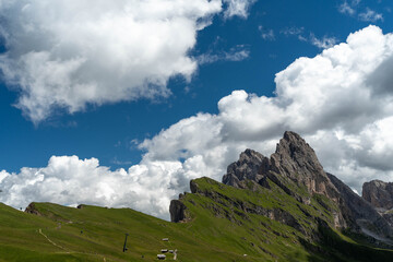 Panoramic View of Dolomites Mountains