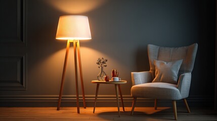 Cozy Evening in a Relaxing Room: A Serene Interior Design Scene