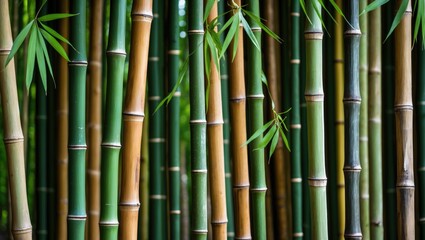 Obraz premium Compact bamboo poles growing in close proximity
