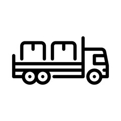 delivery pick up outline icon. pick up truck black line illustration.