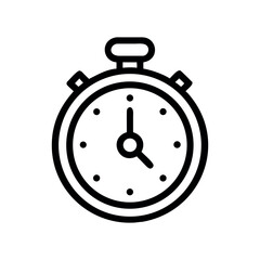 Obraz premium Stopwatch Outline Icon for Time Management, Deadline Reminder, Icon