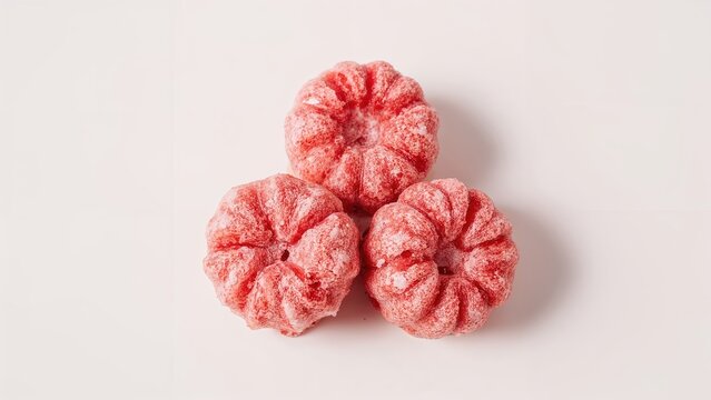 Three enticing strawberry delicacies on display