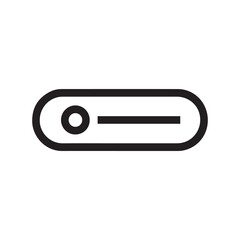 Fototapeta premium Toggle switch or button with circle, black outline on white background
